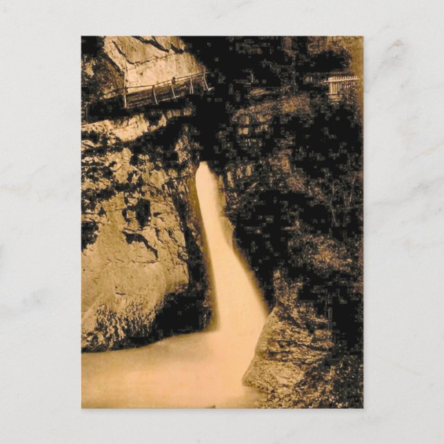 Postal Vintage, 1890, Trummelbach Falls, Lauterbrunnen (Anverso)
