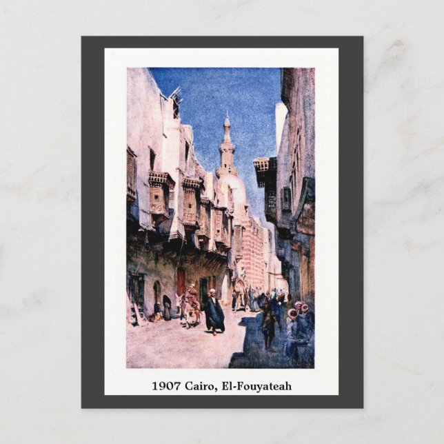 Postal Vintage 1900 Cairo Egypt El-Fouyateah Street (Anverso)