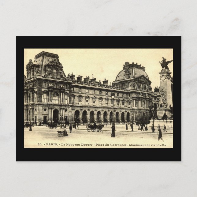 Postal Vintage 1905 Louvre, París, Francia (Anverso)