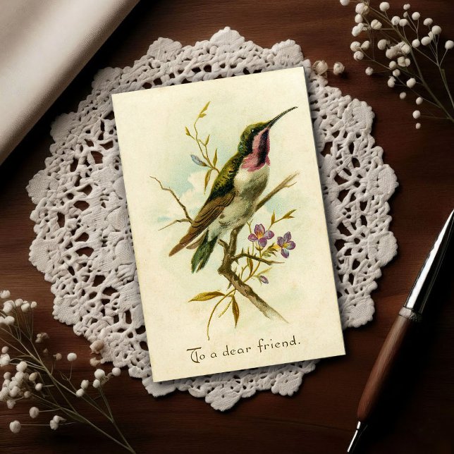 Postal Vintage 1908 Estrella Mexicana Colibrí Amistad  (Subido por el creador)