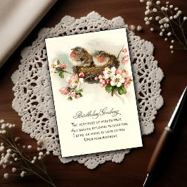 Postal Vintage 1917 Nesting Birds Birthday