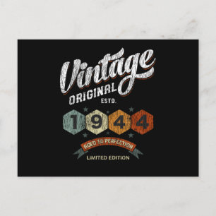 Postal Vintage 1944 Bday Edad A Perfección 77º Cumpleaños