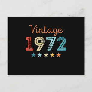 Postal Vintage 1972 50th Birthday Retro Gift de 50 años