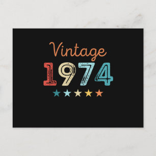 Postal Vintage 1974 50th Birthday Retro Gift de 50 años
