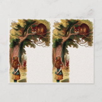 Postal Vintage 2 Alicia en el Ilustracion del país de las