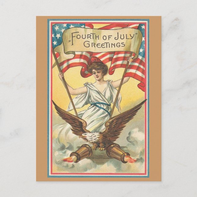 Postal vintage 4 de julio (Anverso)