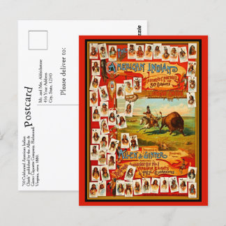 Postal Vintage 50 famosos jefes indios nativos estadounid