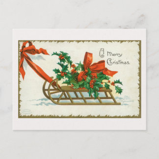 Postal Vintage A Merry Christmas Card