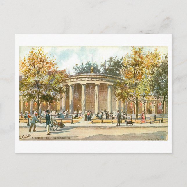 Postal Vintage Aachen Germany Elisenbrunnen (Anverso)