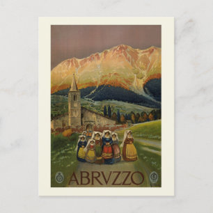Postal Vintage Abruzzo Italia Viaje Retro Italiano