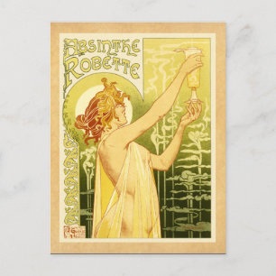 Postal Vintage Absinthe Poster Art