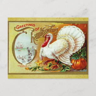 Postal Vintage Acción de Gracias a Turquía
