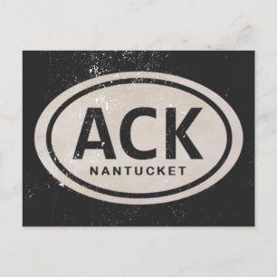 Postal Vintage ACK Nantucket MAMÁES Beach Tag Postcard