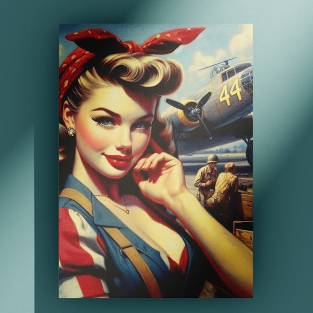 Postal Vintage Airplane Pin Up (Subido por el creador)