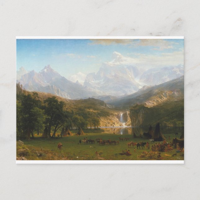 Postal Vintage Albert Bierstadt Landers Pintando el pico (Anverso)