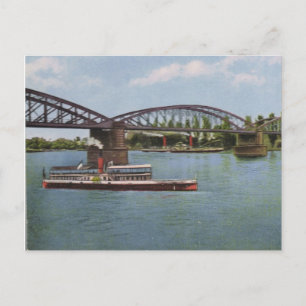 Postal Vintage Alemania, Germersheim, vapor turístico