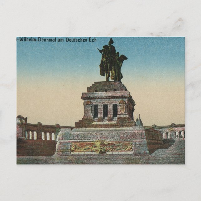 Postal Vintage Alemania, Koblenz, Deutches Eck, Monumento (Anverso)