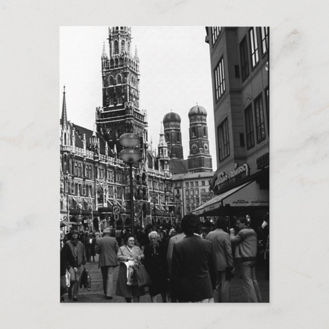 Postal Vintage Alemania Munich Frauenkirche Frauenplatz (Anverso)