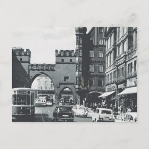 Postal Vintage Alemania, Munich, tranvías de la ciudad y 