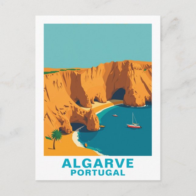 Postal Vintage Algarve, Portugal European Postcard (Anverso)