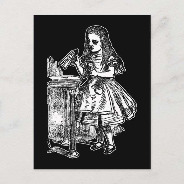Postal Vintage Alice Drink Me (Anverso)