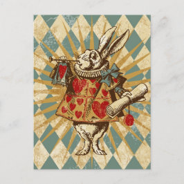 Postal Vintage Alice White Rabbit