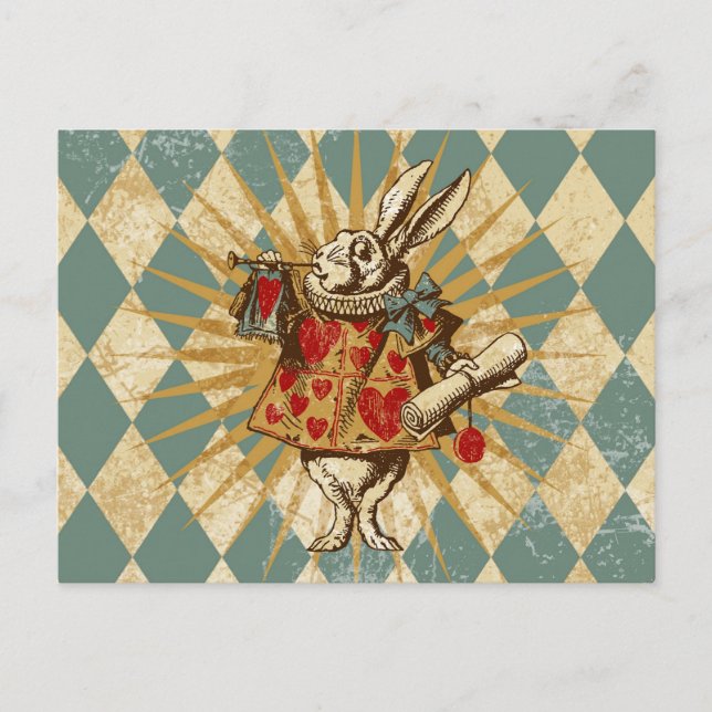 Postal Vintage Alice White Rabbit (Anverso)