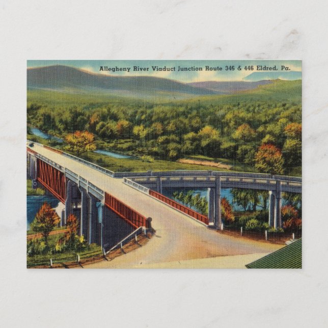 Postal Vintage Allegheny River Eldred, Pennsylvania (Anverso)