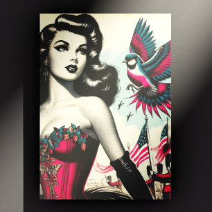 Postal Vintage Alternative Corset Pin Up