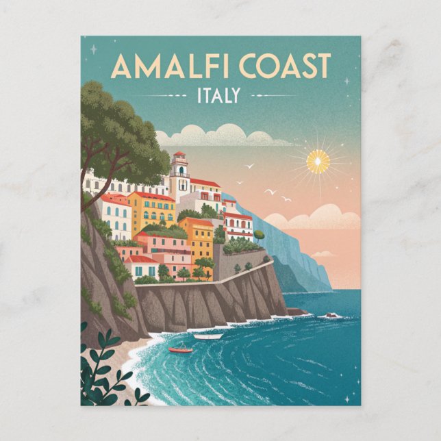 Postal Vintage Amalfi Coast Travel (Anverso)