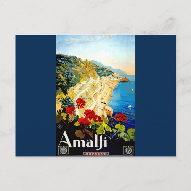 Postal Vintage Amalfi Italia Europa Viajes (Anverso)