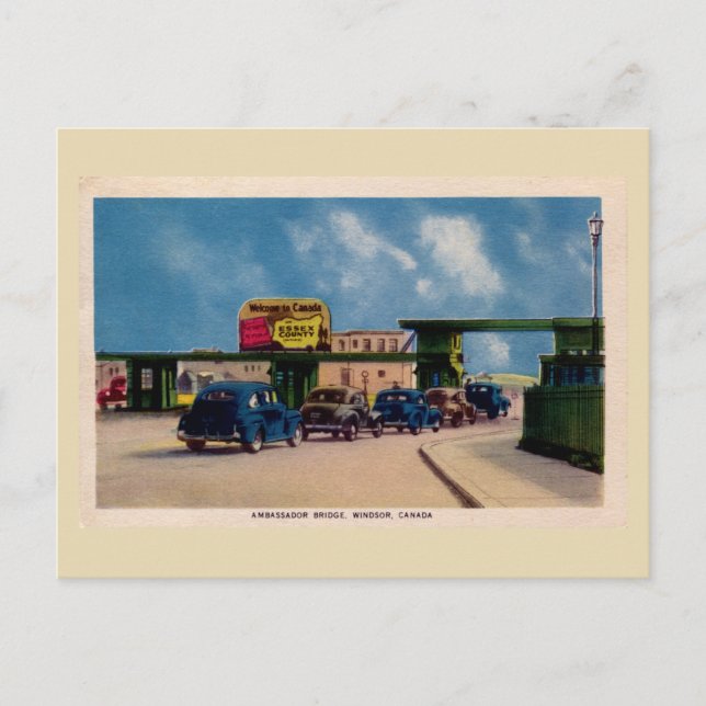 Postal Vintage Ambassador Bridge Windsor Canada (Anverso)