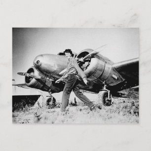 Postal Vintage Amelia Earhart  Photo