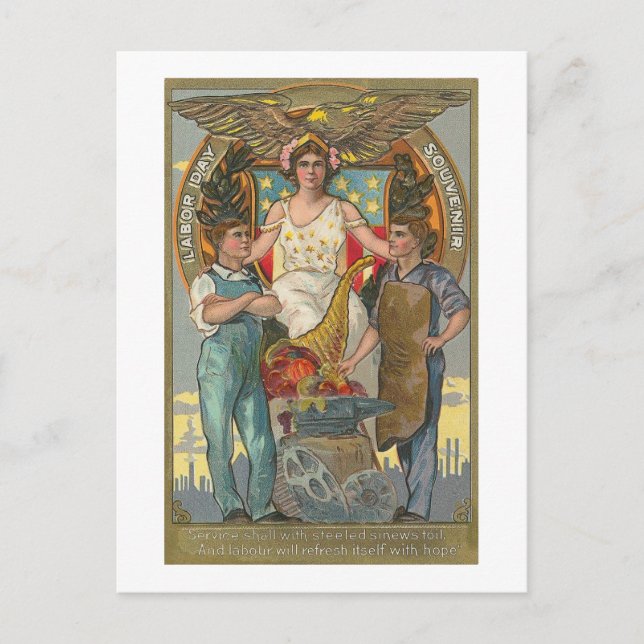 Postal Vintage Americana Patriotic Labour Day (Anverso)