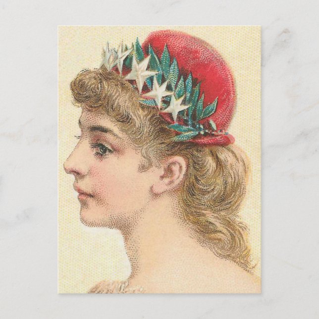 Postal Vintage Americana Woman (Anverso)