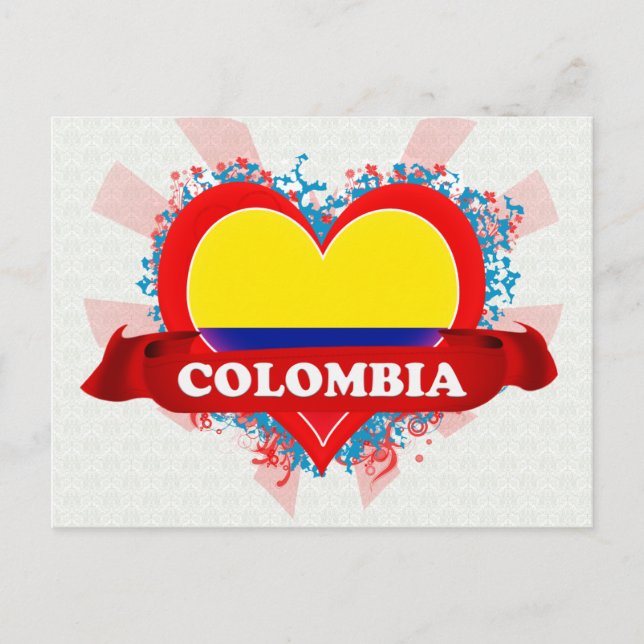 Postal Vintage Amo Colombia (Anverso)