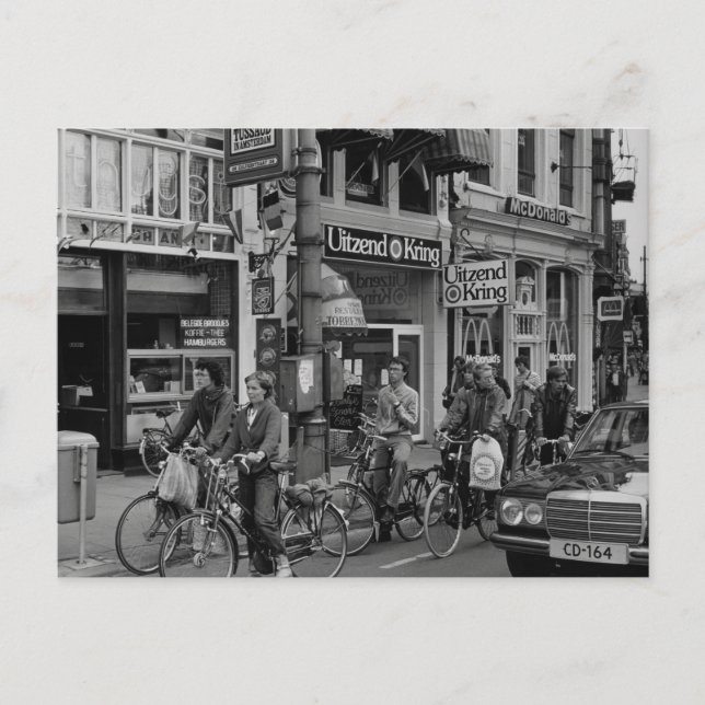 Postal Vintage Amsterdam Holland Bikers (Anverso)
