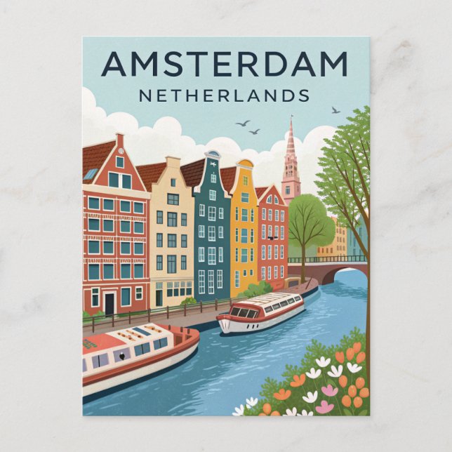 Postal Vintage Amsterdam Travel (Anverso)