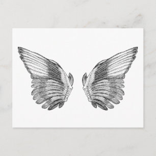 Postal Vintage Angel Wings