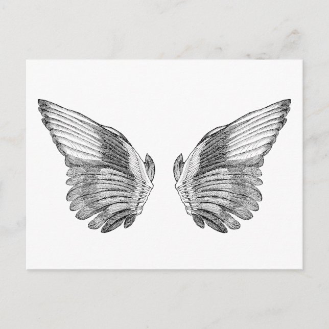 Postal Vintage Angel Wings (Anverso)