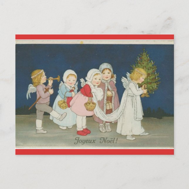 Postal Vintage Angels Joyeux Noel (Anverso)