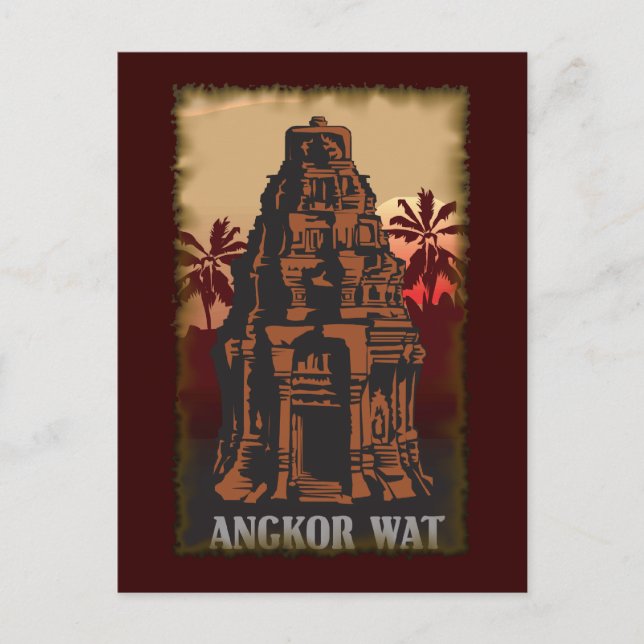 Postal Vintage Angkor Wat (Anverso)