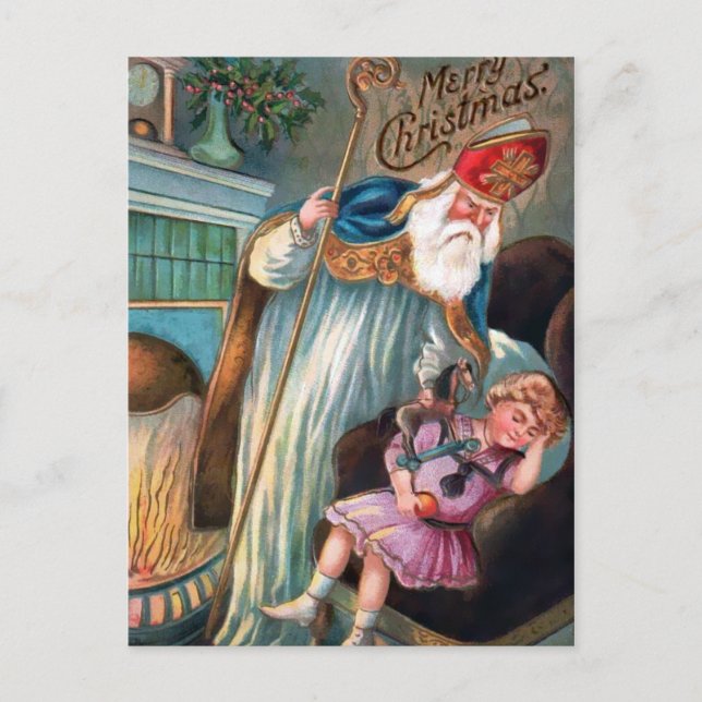 Postal Vintage Angry Santa Navidades (Anverso)