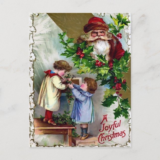 Postal Vintage Angry Santa Navidades (Anverso)