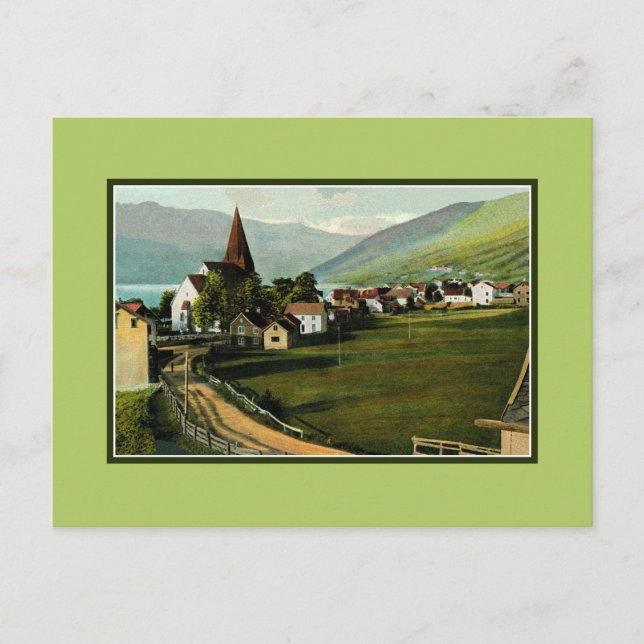 Postal Vintage años 1900 Voss Vossevangen Noruega (Anverso)