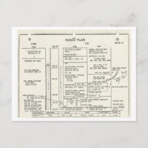 Postal Vintage Apollo 11 Flight Plan