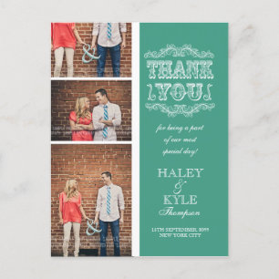 Postal VINTAGE Aqua & White