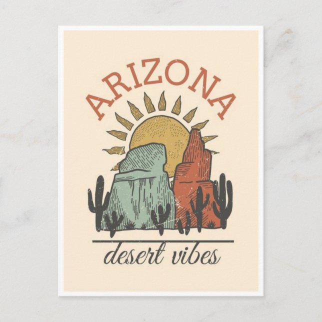 Postal Vintage arizona cactus desierto vibes america (Anverso)