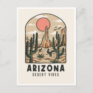 Postal Vintage arizona cactus desierto vibes america