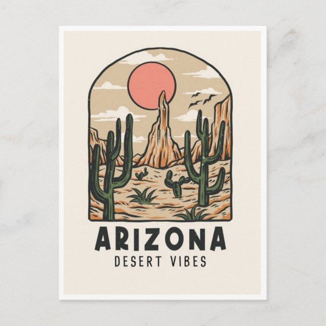 Postal Vintage arizona cactus desierto vibes america (Anverso)